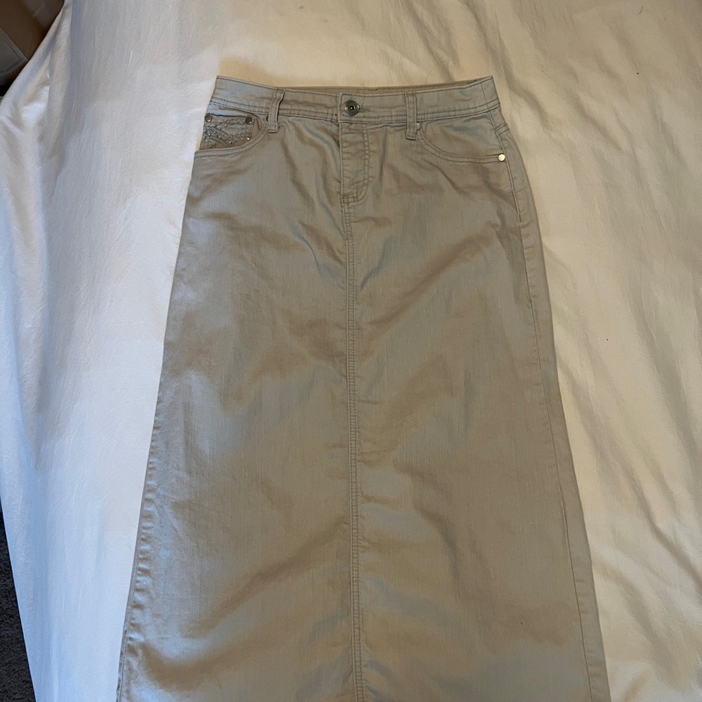 Christopher & Banks Light Gray Long Skirt